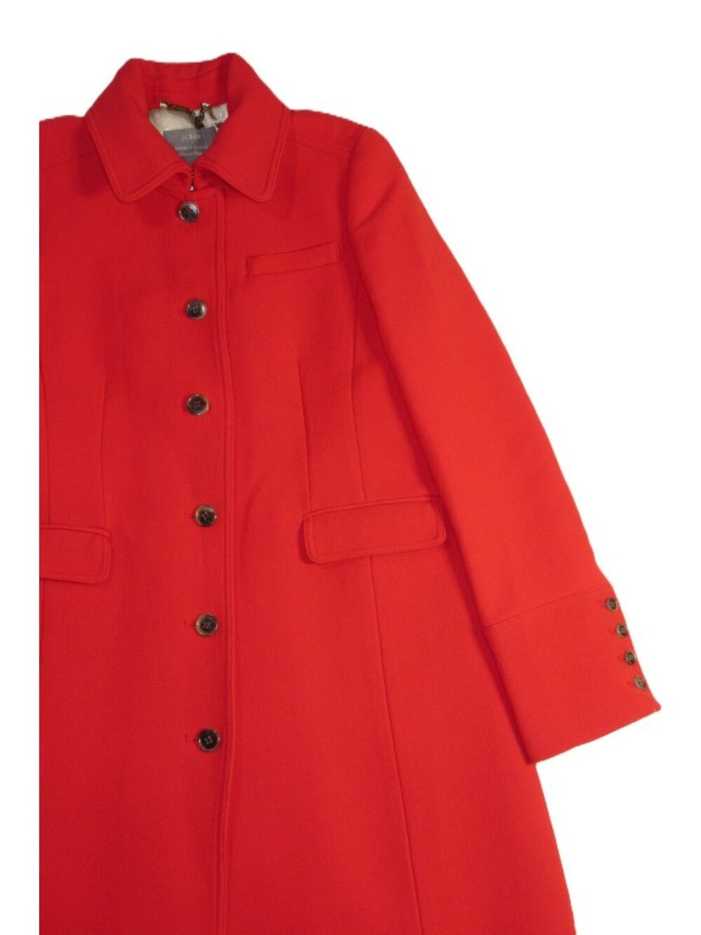 NWT J.Crew Double-cloth Metro Lady Day Coat in Bright Cerise Wool Thinsulate 12T - Picture 5 of 9